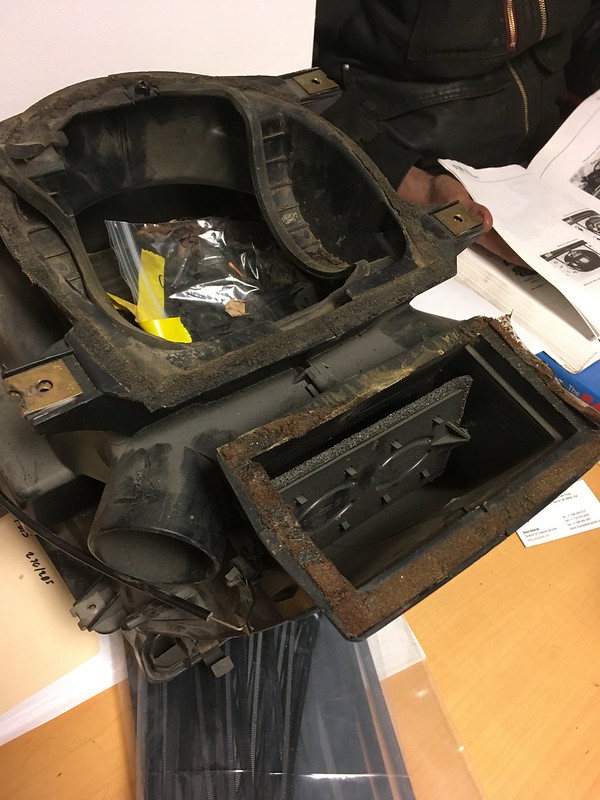 32785267441_c698d68159_c UR Quattro HVACr housing with rusted gasket and dirty components on a desk with documents
